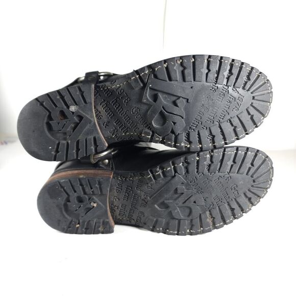 LIBERTY Black Tall Moto Boots with Buckle - Picture 9 of 16